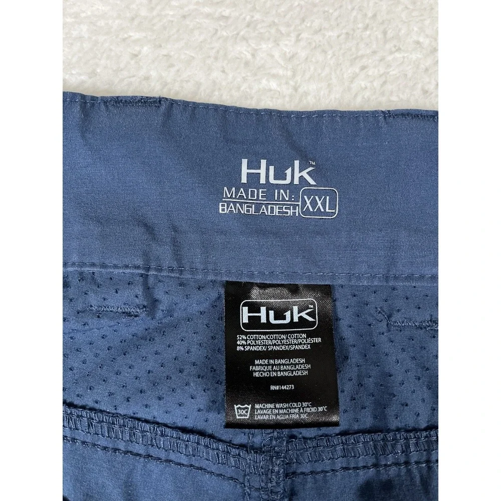 Huk Fishing Performance Blue Cargo Shorts Men's Sz XXL 10